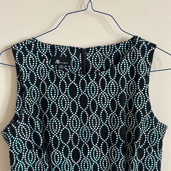 AB Studio Women’s Black and Blue Dress Size 12 - Picture 3 of 6